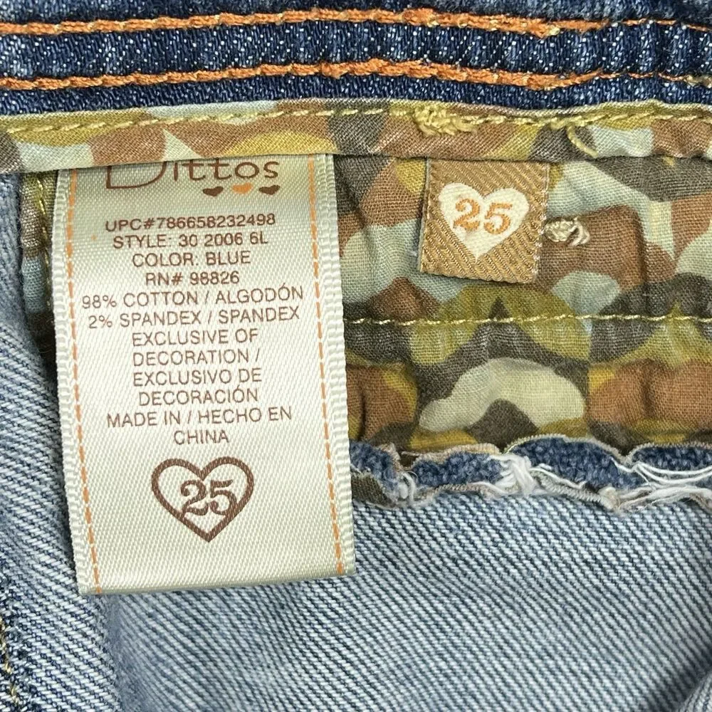 Vintage Dittos Women's Size 25 Flare Mid Rise Medium Wash Stretch Jeans Denim - Picture 12 of 13